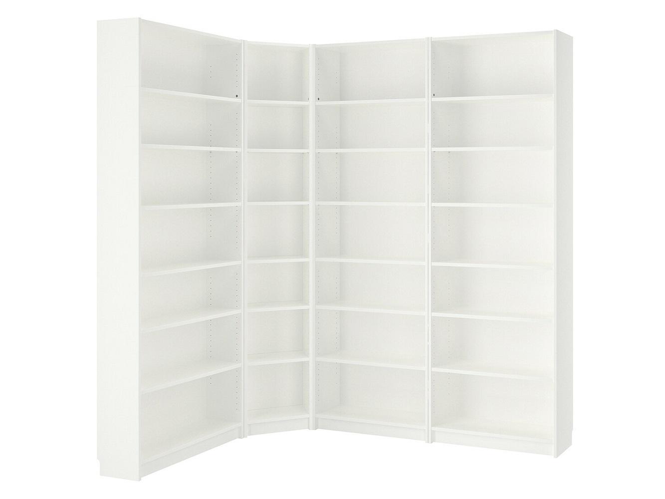 Стеллаж Билли 113 white угловой ИКЕА (IKEA) изображение товара